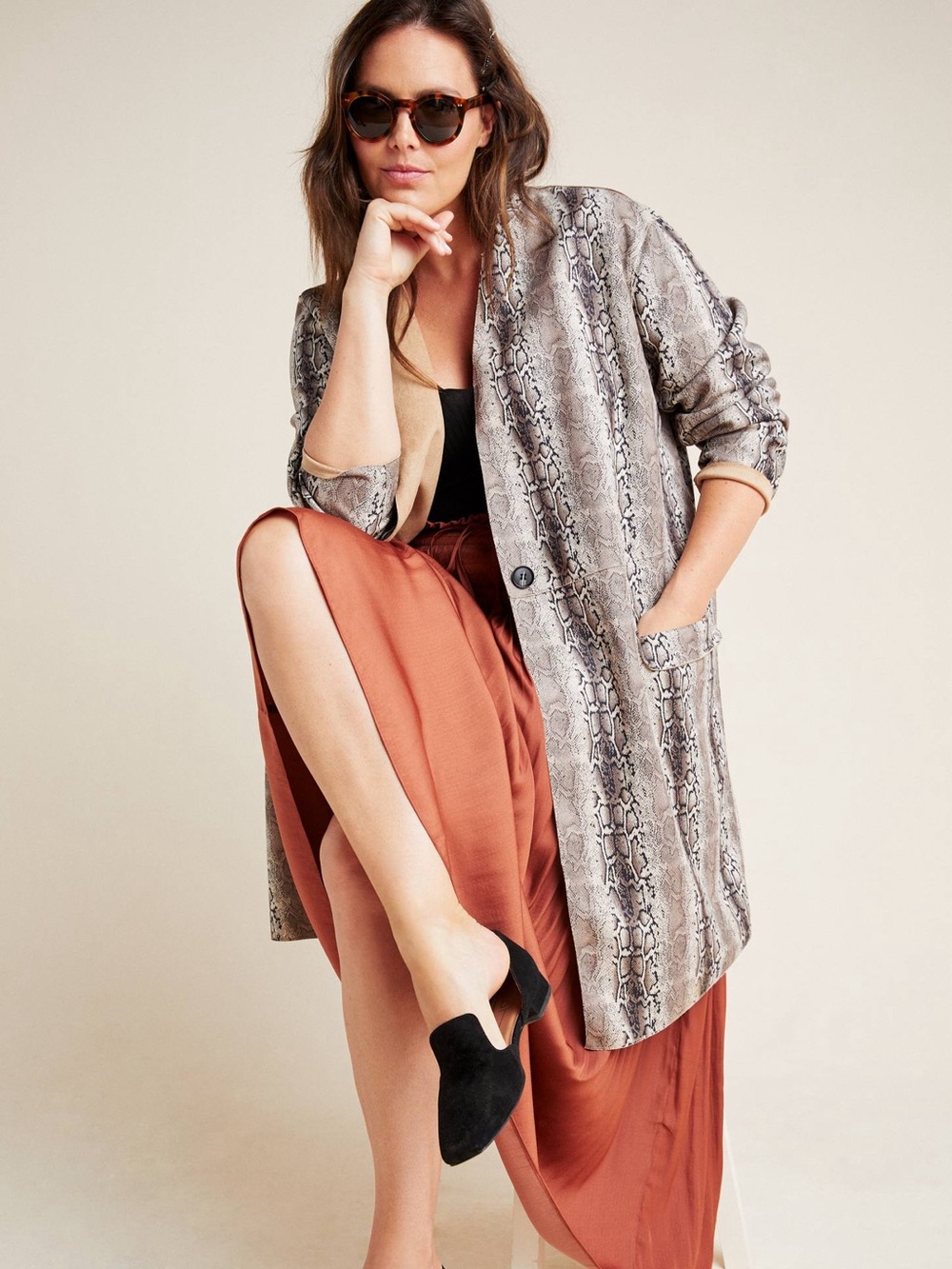 Anthropologie Renegade Snake-Printed Blazer